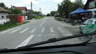 Driving through a Romania town