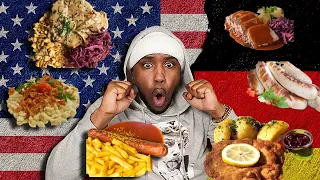 American in Germany Eats German Food For The First Time Pt.3 | HoodieQReacts