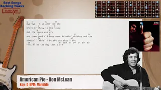 🎸 American Pie - Don McLean Guitar Backing Track with chords and lyrics