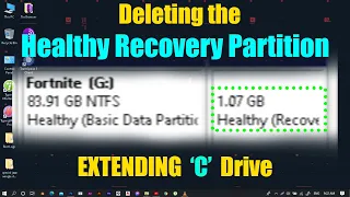 Extending C (or any) Drive | Deleting Healthy Recovery Partition | Deleting any Drive or Partition