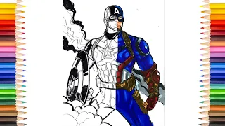 Captain AMERICA Coloring Pages | Old Captain Suit Coloring Pages