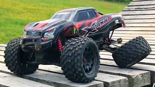 TRAXXAS XMAXX 8S Takes ON Two Rivers MOUNTAIN BIKE PARK!! FULL SEND!! HUGE JUMPS….