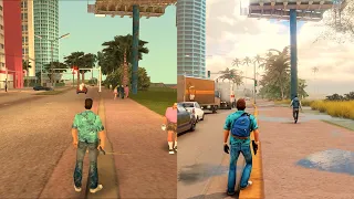 GTA Vice City Remastered 2002 (PS2) vs 2020 (PC) Next-Gen Ray Tracing Graphics Gameplay Comparison!