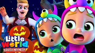 Mencari Permen di Malam Halloween | Kartun Anak | Little World Bahasa Indonesia
