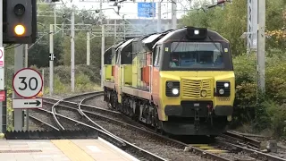 Bescot Stadium Station & Yard Freight, Light Engines & Stabbled locos 17-10-20