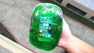 Can Flubber Protect an iPhone SE from 100 FT Drop Test?!