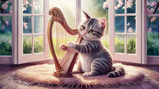 【Relaxing Harp】One's old home  #cat #relax #harp #music