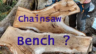 How to make a Bench with a Chainsaw! (Rustic fairytale style)