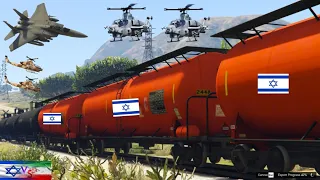 Irani Fighter Jets and War Helicopters Airstrike on Israeli Army Supply Convoy in Jerusalem - GTA 5