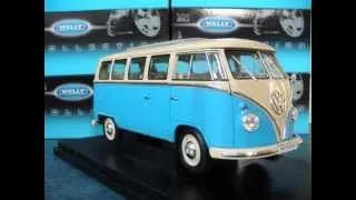 Welly 1/18 VW Vokswagen T1 Microbus Samba Blauw 1962.wmv