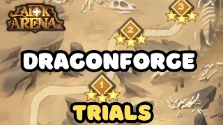 AFK ARENA - DRAGONFORGE TRAILS - 3 STARS ON STAGES 1 TO 3  - F2P TEAMS