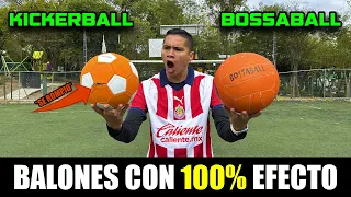 BALON KICKERBALL con SUPER CURVA vs BALON de BOSSABALL 3 DEPORTES en 1 ¿CUÁL TIENE MÁS EFECTO? 🔁⚽️