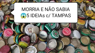 DIY DO LIXO AO LUXO COM TAMPAS DE GARRAFAS. 5 ARTESANATOS FAÇA E VENDA 🤑 DECORE, ORGANIZE, RECICLA