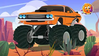 Monster truck and cars for kids Compilation Count Learn colors