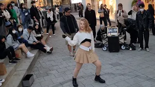 [STREET ARTIST] BLACK MIST: LIA. FIRST (KITSCH) COVER. HONGDAE BUSKING. 230426.