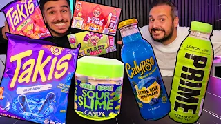 Ich teste VIRAL SÜßIGKEITEN MIT CLAUDIO! Blaue Takis, Slime Candy, Extrem Scharfe Bonbons