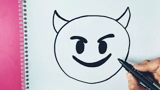 HOW TO DRAW A DEVIL EMOJI