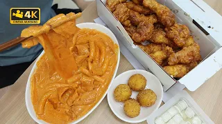 허니콤보에 신전로제당면 묻은날.. Rose Tteokbokki and my favorite chicken.. Cinema Mukbang DoNam 시네마먹방