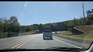 Beautiful fall drive on the newly-opened bypass in Hot Springs Arkansas. Ouachita mountain.