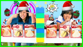 Twin Telepathy Cake Challenge Christmas Edition with Ryan vs Mommy!