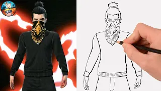 DRAWING ANKUSH FF BUNDLE SKIN FREE FIRE - HOW TO DRAW ANKUSH FF - Gambar Free fire