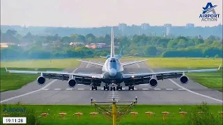 SUNSET LANDING ☀️✈️ SILK WAY WEST AIRLINES BOEING 747-400F at Birmingham Airport ( BHX )