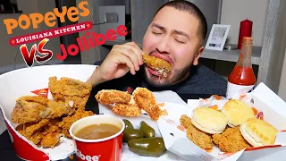 Popeyes Vs Jolibee FRIED CHICKEN MUKBANG