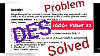 DES Numerical Illustration | Network Security