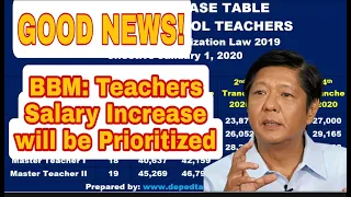 BBM Files Bill Upgrading Salary of the Teachers from SG11 to 15| evo's channel