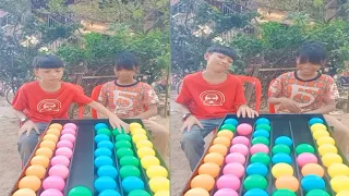 Puzzle sort ball  challenge with brother and sister #gaming #games #funny #viral #usa #puzzle