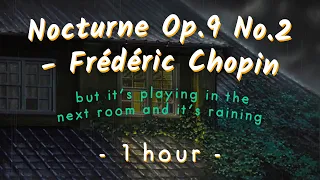 it's raining and Chopin's Nocturne Op.9 No.2  is playing in the next room (1 hour sleep/study)