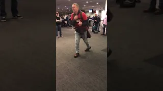 Guy sings “Not Afraid” by Eminem at Airport ✈️💀😭😂 #eminem #sing #airport #funny #crazy