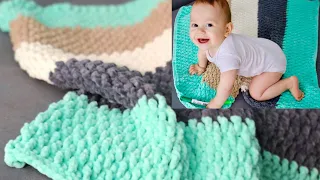 🔥 HOW TO KNIT CHILDREN'S HOOK PLAID "COMFORT" from any plush yarn. GORGEOUS PATTERN and JUST KNIT!