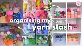 aesthetic yarn organisation + yarn stash tour 🧶🎀✨
