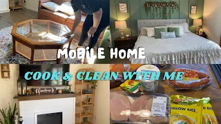 DOUBLE WIDE MOBILE HOME COOK & CLEAN WITH ME