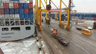 Frozen Country Saint Petersburg Russia.Container Ship#seafarer #seafarerlife