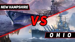 ЛИНКОР NEW HAMPSHIRE VS OHIO ЧТО ОКАЖЕТСЯ СИЛЬНЕЕ?! МИР КОРАБЛЕЙ/WORLD OF WARSHIPS!