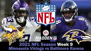 NFL 2021 Season - Week 9 - Minnesota Vikings vs Baltimore Ravens - 4K - AllSportsStation