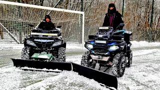 CFMoto 625 Vs 850!!! Testujemy pojazdy i NAJLEPSZE pługi przy odśnieżaniu BOISKA!!!