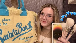 ASMR What I Got For Christmas 2022 💙 (beauty, jewelry, electronics, vegan snacks)