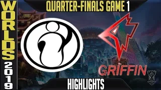 IG vs GRF Highlights Game 1 | S9 LoL Worlds 2019 Quarter-finals | Invictus Gaming vs Griffin G1