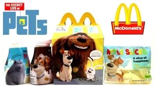2016 THE SECRET LIFE OF PETS MOVIE McDONALD'S USA HAPPY MEAL TOYS PRODUCTS COLLECTION SET REVIEW