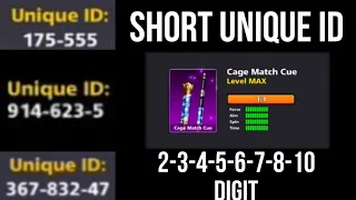 CAGE MATCH CUE LEVEL MAX | SHORT UNIQUE IDs | BY GAMING WITH MALIK