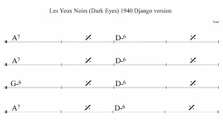 Les Yeux Noirs (Dark Eyes) 1940 Django version (Dm) - (Gypsy Jazz) Backing Track