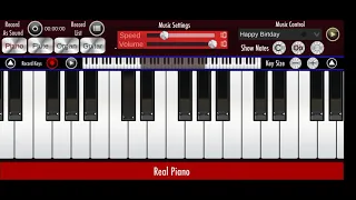 Happy birthday song on real piano app.