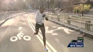 Helen Obiri sets new event record as she crosses finish line at NYC Half Marathon