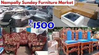 Nampally Sunday Furniture Market ₹ 1500 Cheap & best Second Hand Roadside Furniture in Hyderabad