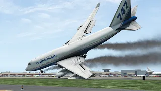 B747 Pilot Almost Flipped Huge Airplane Over With Bad Emergency Landing | X-Plane 11