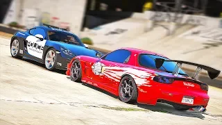 РЕЗВАЯ MAZDA RX7 ИЗ ФОРСАЖА УХОДИТ ОТ ПОГОНИ В ГТА 5 ОНЛАЙН. ПОЛИЦЕЙСКИЕ ПОГОНИ В GTA 5 ONLINE