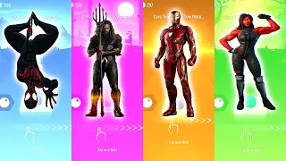 DC Marvel Tiles Hop, Miles Morales vs AquMan vs IronMan vs Red She Hulk
